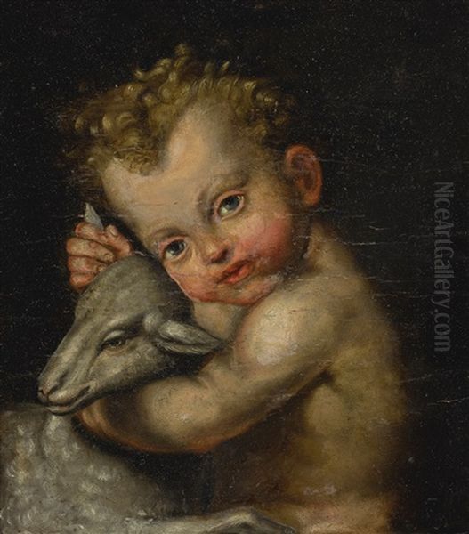 The Infant Saint John The Baptist Oil Painting by Bernardino Luini