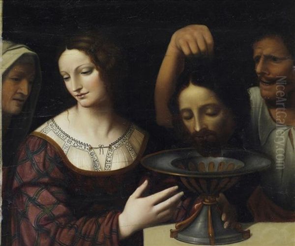 Salome Mit Dem Haupt Des Johannes Oil Painting by Bernardino Luini