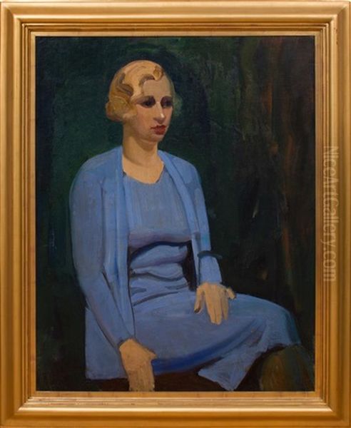 Society Lady Oil Painting by George Luks