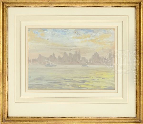 East River Oil Painting by George Luks