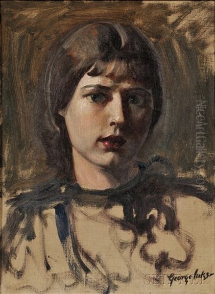 Portrait Of A Young Woman Oil Painting by George Luks