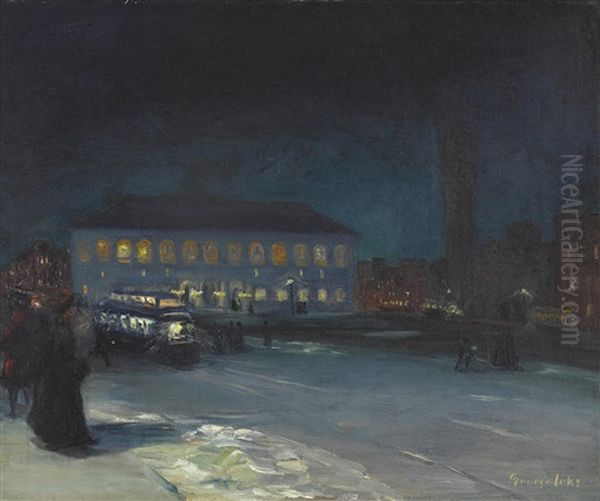 Copley Square, Boston Oil Painting by George Luks