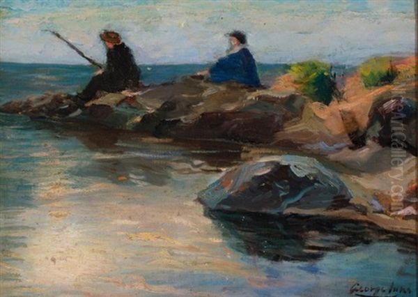 Fishermen Oil Painting by George Luks