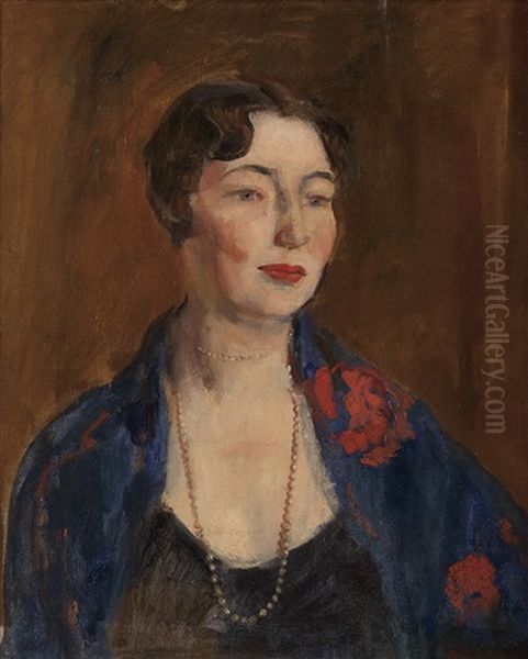 Portrait Of A Woman Oil Painting by George Luks