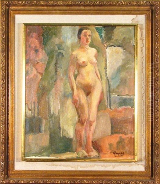 Standing Nude Oil Painting by George Luks