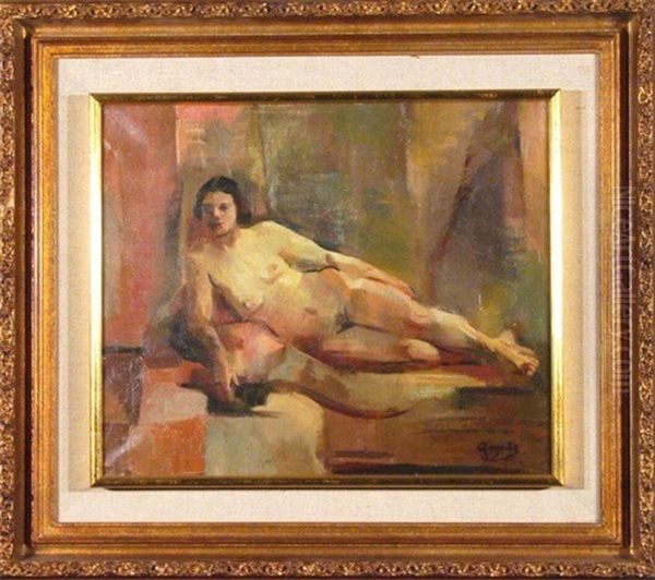 Reclining Woman Oil Painting by George Luks