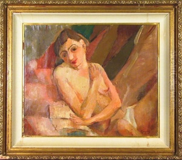 Seated Nude Oil Painting by George Luks