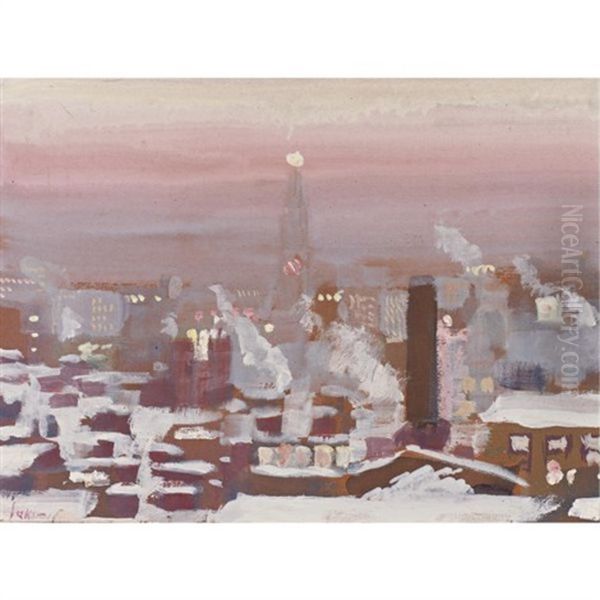 View From The Studio Oil Painting by George Luks