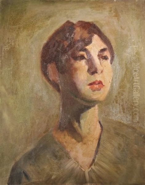 Portrait Of A Woman Oil Painting by George Luks