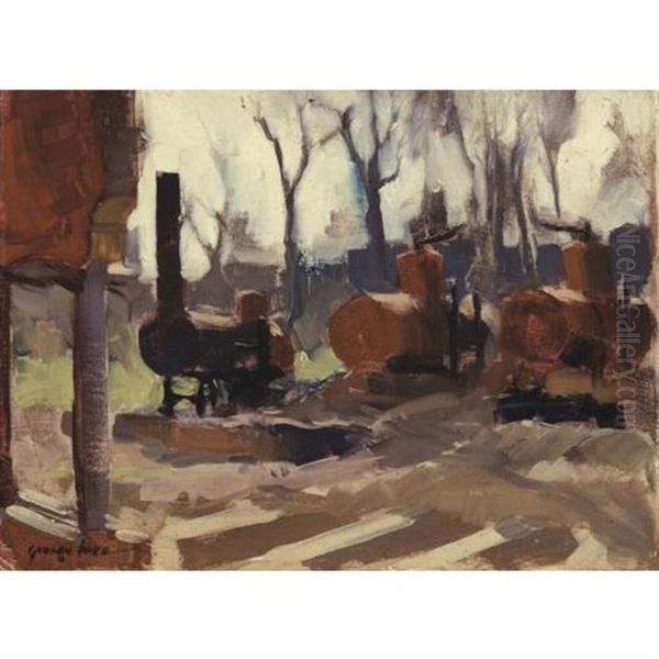 Industrial Landscape Oil Painting by George Luks