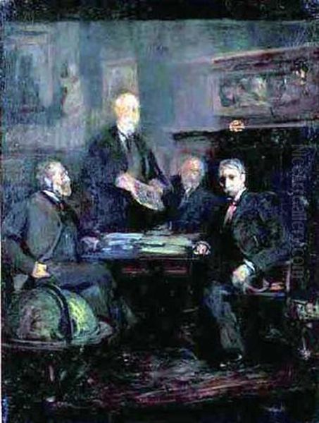 The Artist's Club Oil Painting by George Luks