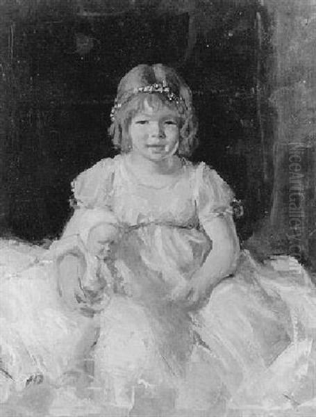Young Girl And Her Doll Oil Painting by George Luks