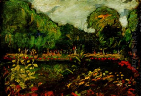 The Screen, Cafe De Versailles, Paris Oil Painting by George Luks