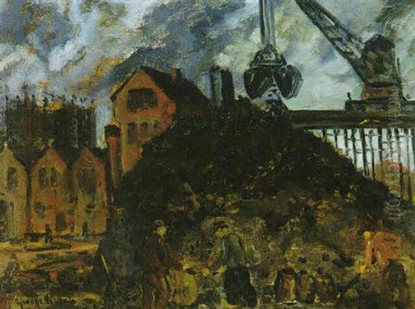 Mahanoy City, Pennsylvania Oil Painting by George Luks