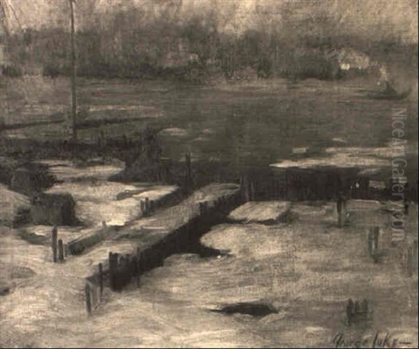 The North River, New York Oil Painting by George Luks