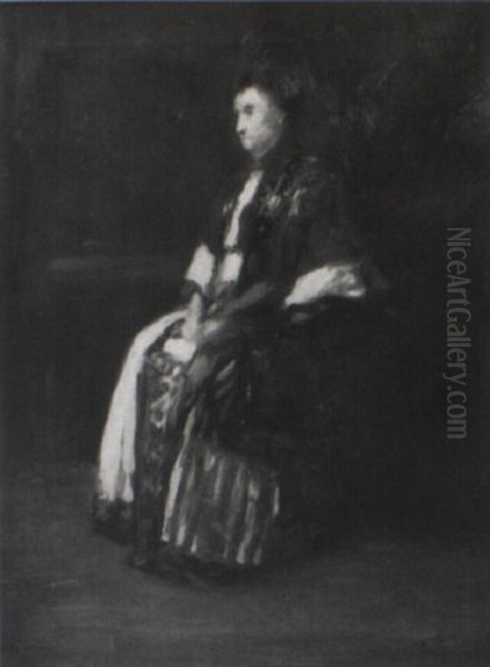 Portrait Of A Seated Woman Oil Painting by George Luks
