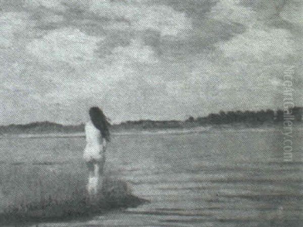 On The Lake Oil Painting by George Luks