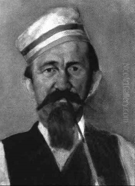 Portrait Of A Gent Smoking A Pipe Oil Painting by George Luks