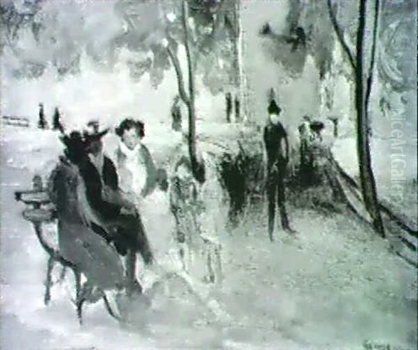 In The Park Oil Painting by George Luks