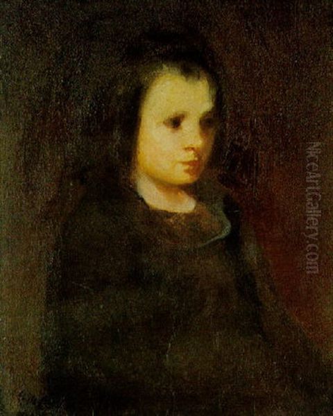 Mary, The Girl With The Dream Eyes Oil Painting by George Luks