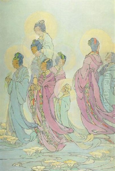 The Eight Immortals Oil Painting by Bertha Boynton Lum