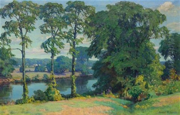 Along The Agawam Oil Painting by Harriet Randall Lumis