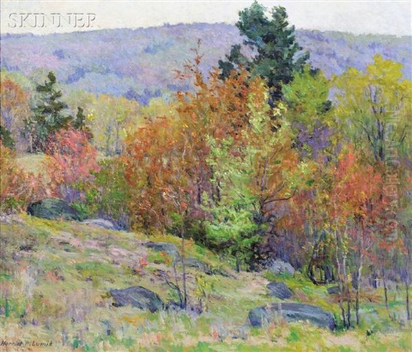 Verdant Landscape Oil Painting by Harriet Randall Lumis