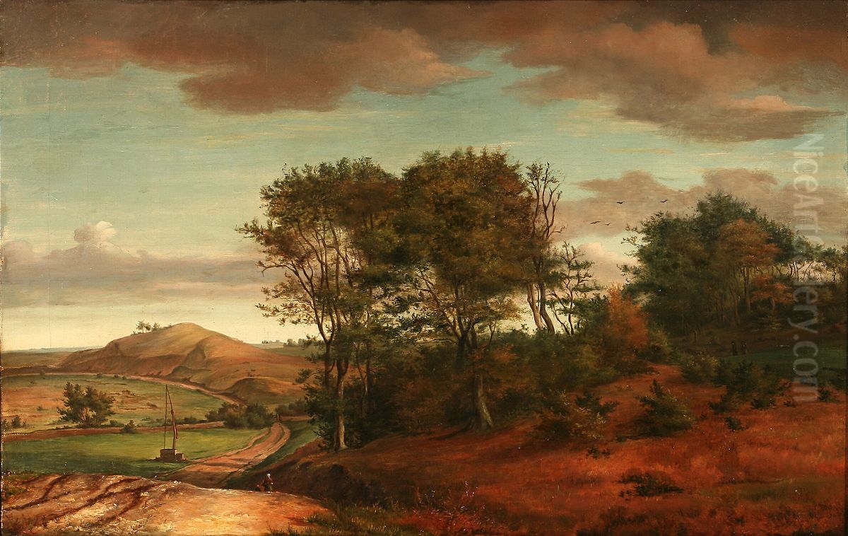 Autumn Landscape Oil Painting by Frederik Christian Lund