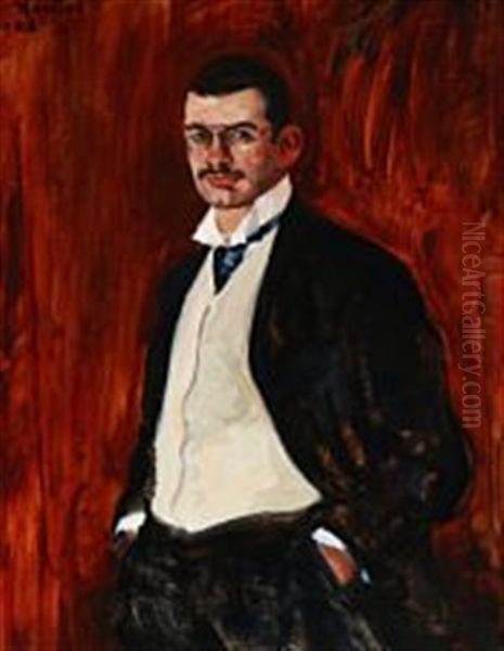 Portrait Of Supreme Court Attorney C.b. Henriques Oil Painting by Henrik Lund