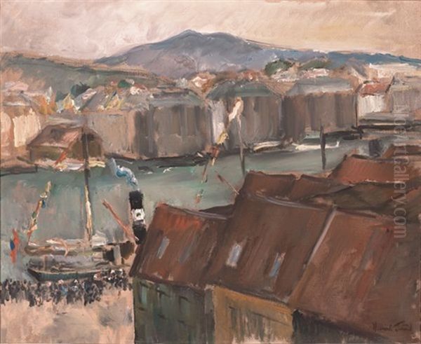 Nar Stavangerbaten Gar Oil Painting by Henrik Lund