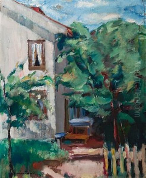 Et Skyggefult Sted I Haven Oil Painting by Henrik Lund