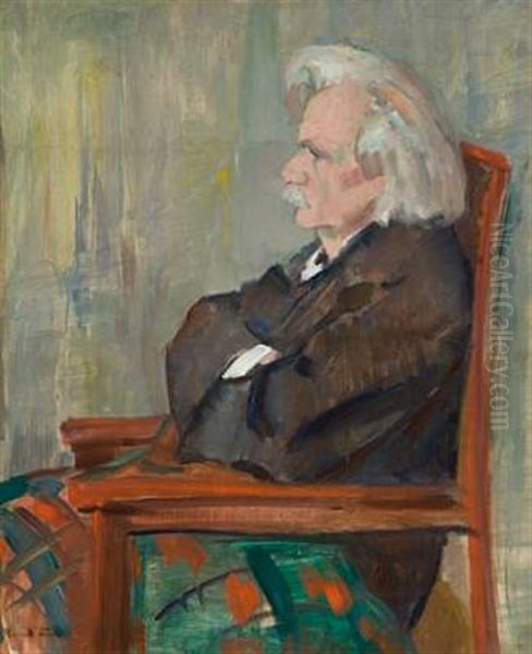 Portrett Av Edvard Grieg Oil Painting by Henrik Lund