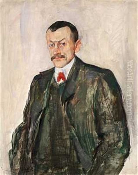 Portrett Av Nils Kjaer Oil Painting by Henrik Lund