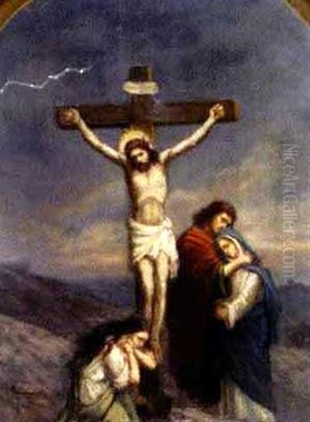 Kreuzigungsgruppe Oil Painting by Niels Anker Lund