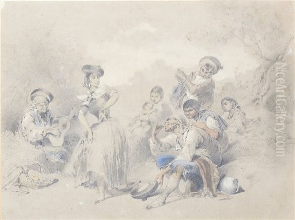 Dans I Zigenarlagret Oil Painting by Egron Sellif Lundgren