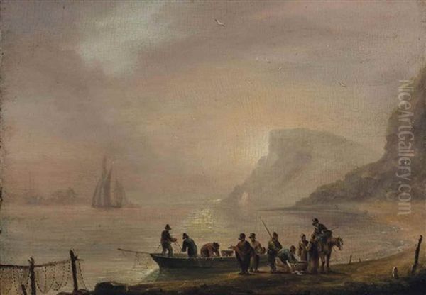 Teignmouth Coast Oil Painting by Thomas Luny