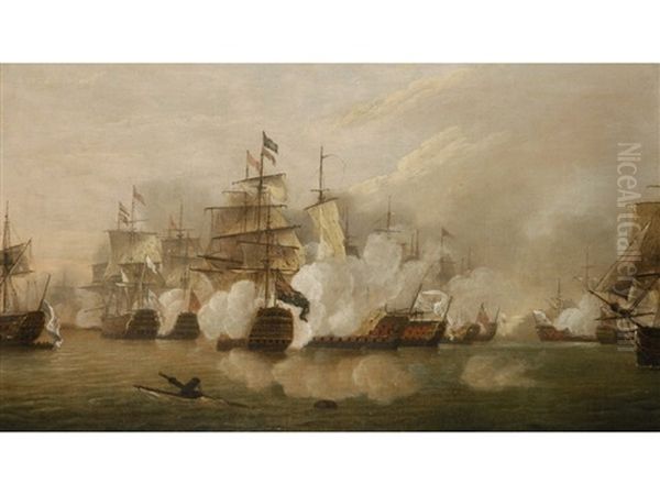 The Battle Of Cape St. Vincent Oil Painting by Thomas Luny