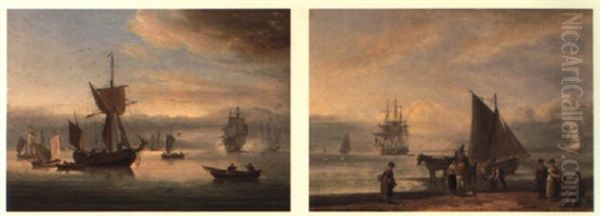 Setting Sail Oil Painting by Thomas Luny
