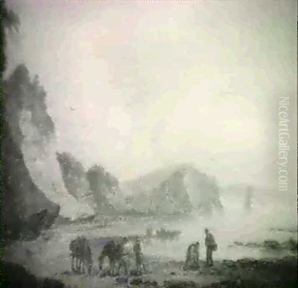 View From Teignmouth Beach Oil Painting by Thomas Luny