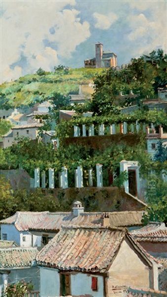 Vista De Granada Oil Painting by Jose Lupianez y Carrasco