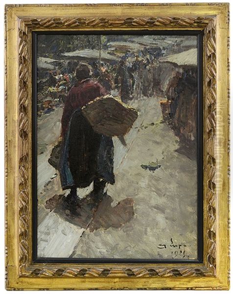 Impressione Di Mercato Oil Painting by Alessandro Lupo