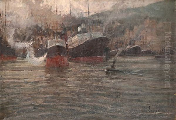 Porto Di Genova Oil Painting by Alessandro Lupo