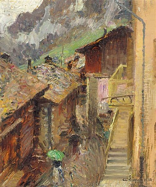 Pioggia Sui Tetti Oil Painting by Alessandro Lupo