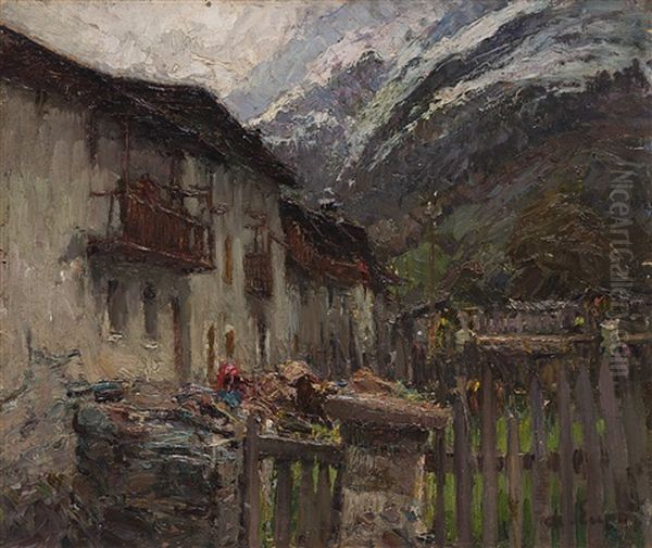 La Trinite - Gressoney Oil Painting by Alessandro Lupo
