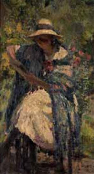 Donna Che Legge Oil Painting by Alessandro Lupo