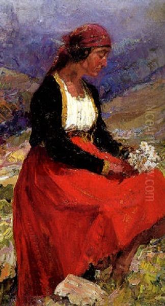 Pastorella Di Gressoney Oil Painting by Alessandro Lupo