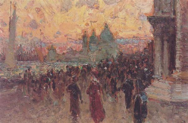 Venetian Scene Oil Painting by Alessandro Lupo