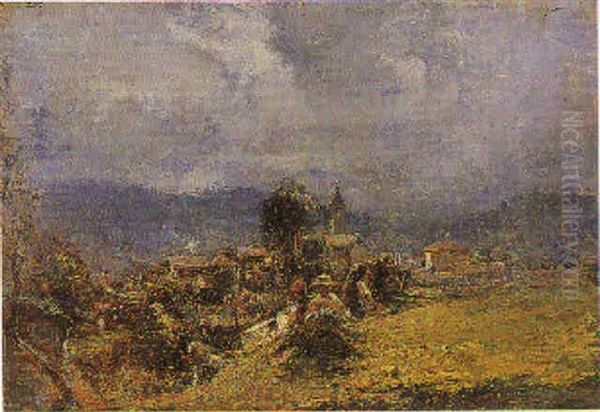 Contadini Nei Campi Oil Painting by Alessandro Lupo