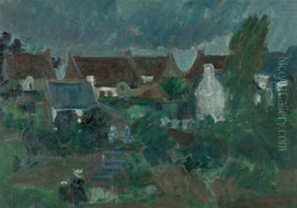 Bretonisches Dorf Oil Painting by Jean-Jacques Luscher