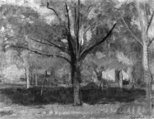 Herbstliche Parklandschaft Oil Painting by Jean-Jacques Luscher